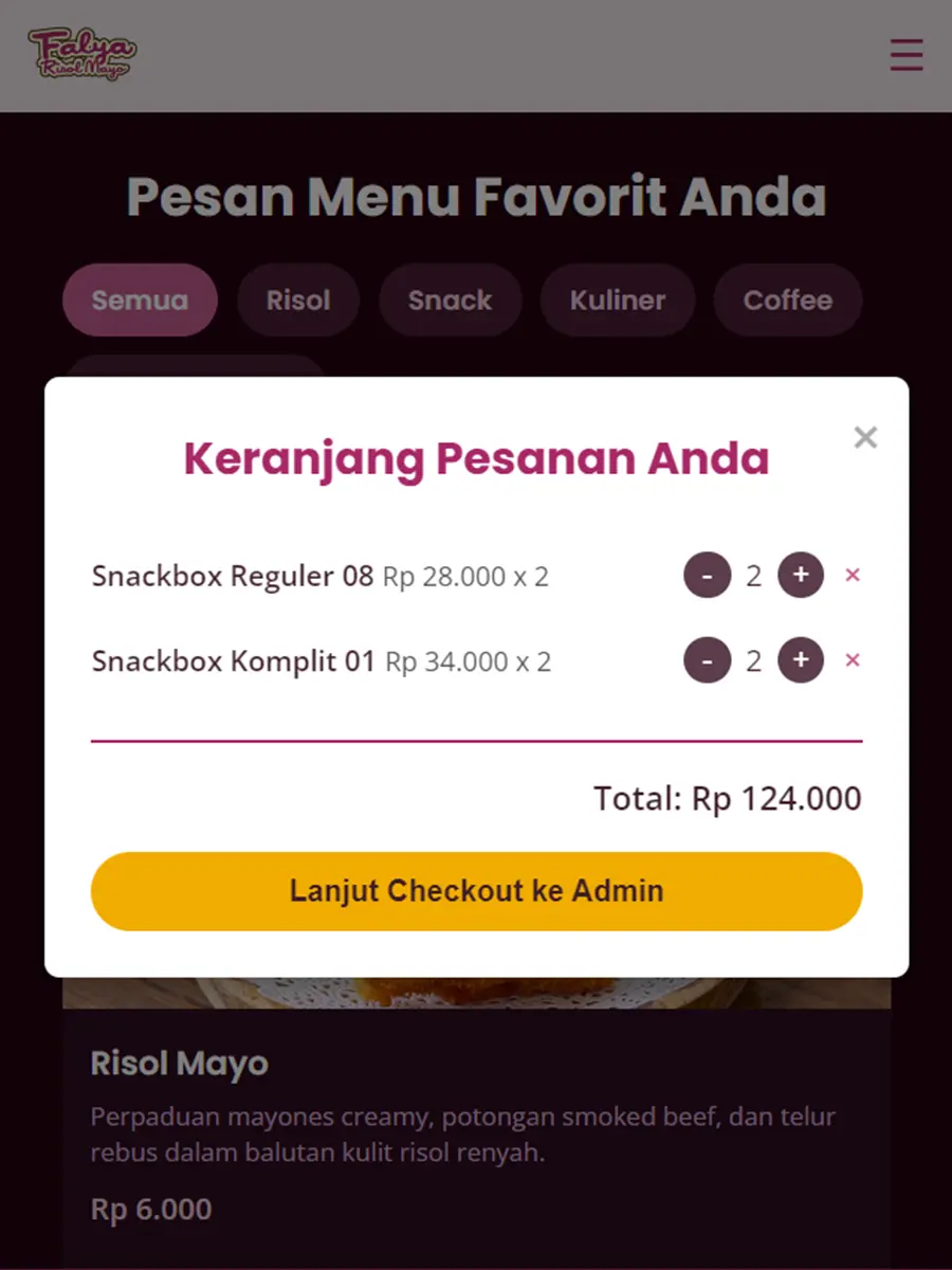 Shopping cart summary